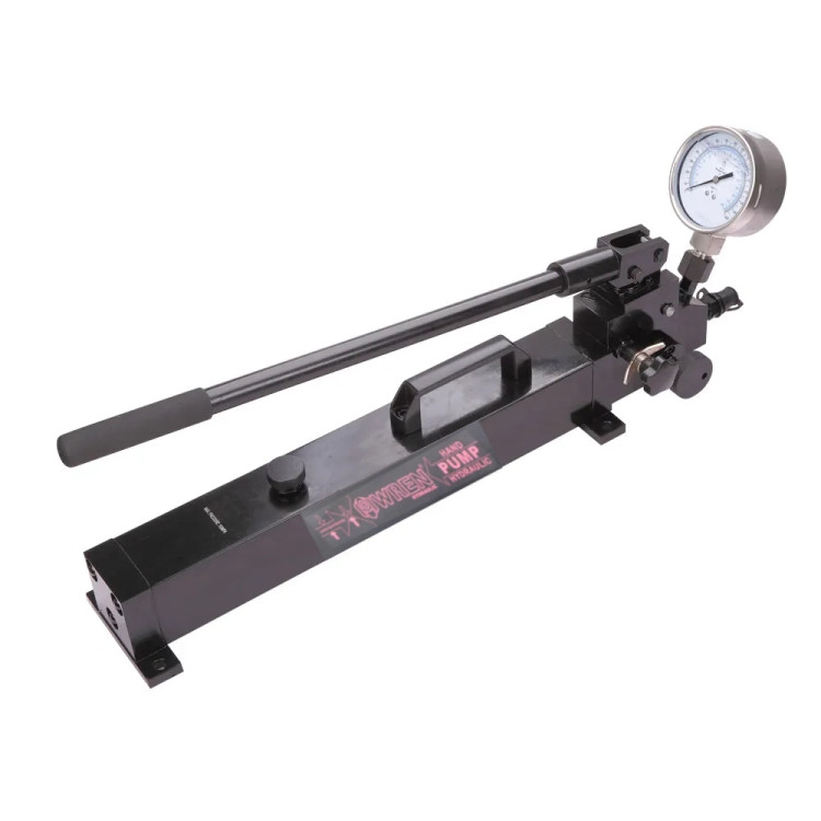 پمپ هیدرولیک دستی 2800 بار مدل 28P80 رن با گیج و پایه گیج