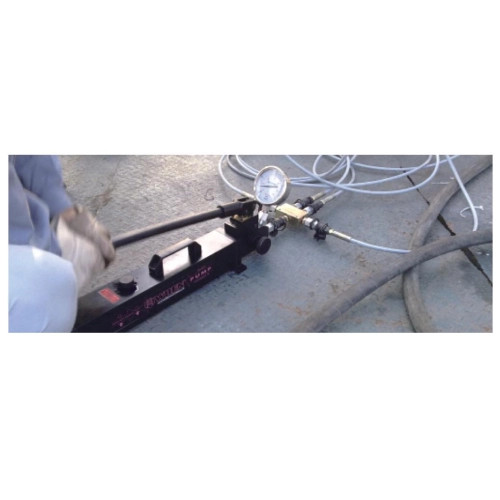 پمپ هیدرولیک دستی 4000 بار مدل 40P-80 رن با گیج و پایه گیج