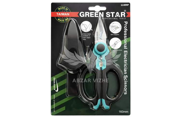 قیچی حرفه ای کار با برق گرین استار 6 اینچ