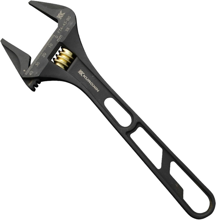 آچار فرانسه سبك سایز 10 اینچ دهانه 43 مدل FTA-43-BG برند کوراکین KUROKIN ژاپن