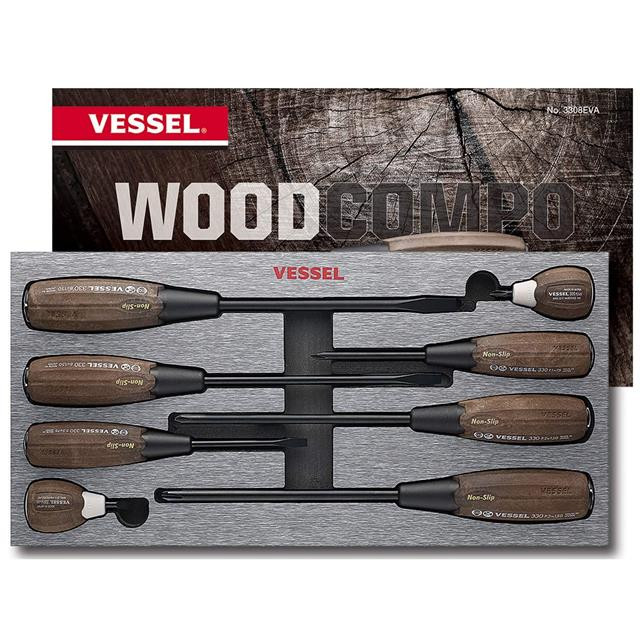 ست پیچ گوشتی چوبی 8 پارچه مدل 3308EVA برند وسل VESSEL ژاپن